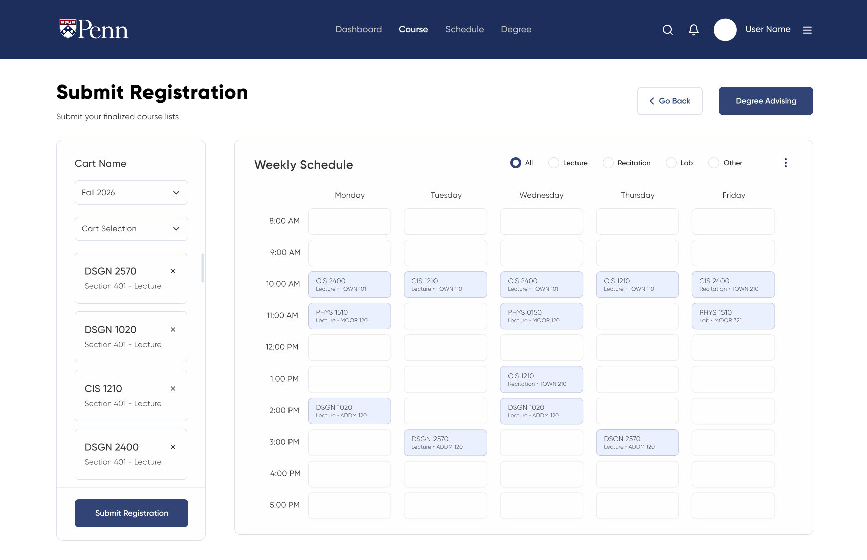 Path@Penn redesign — Submit Registration
